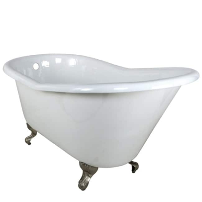 Kingston Brass Aqua Eden 60" Clawfoot Cast Iron Soaking Tub with