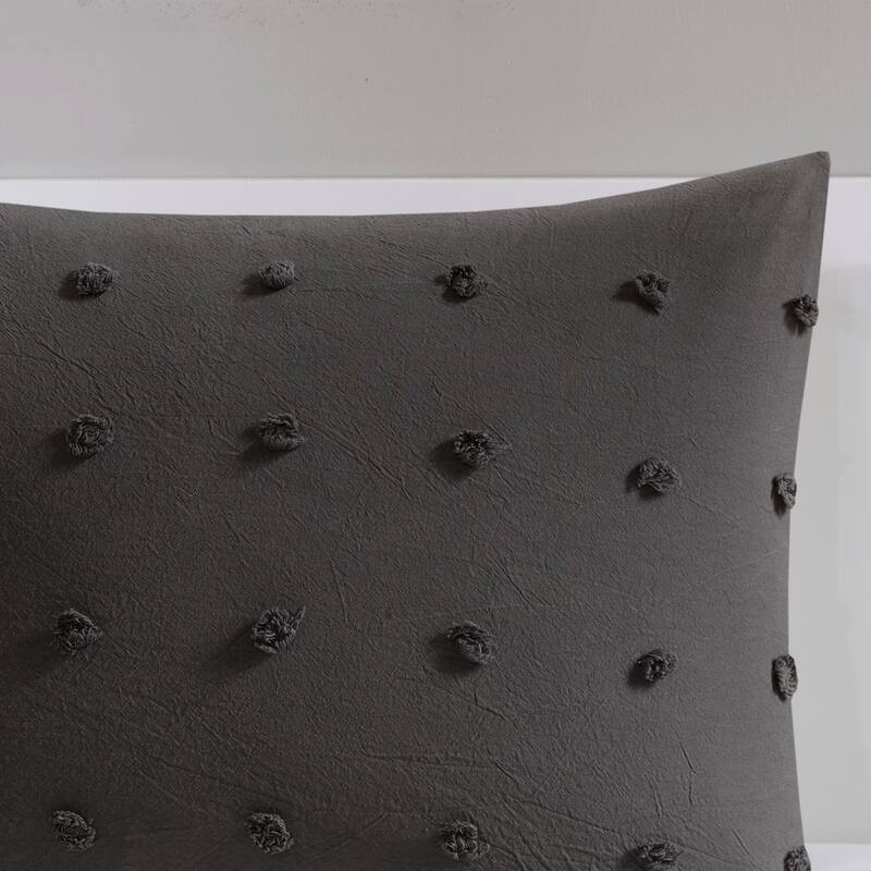 Intelligent Design Maize Cotton Jacquard Duvet Cover Set with Euro Shams and Throw Pillows