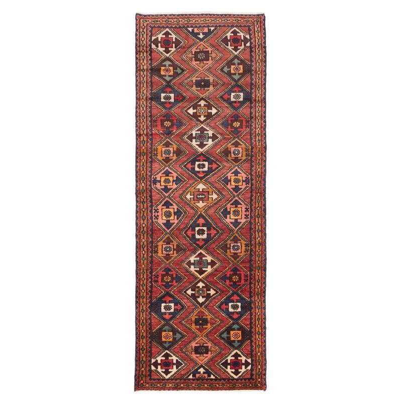 ECARPETGALLERY Hand-knotted Andelz Red Wool Rug - 3'0 x 9'1