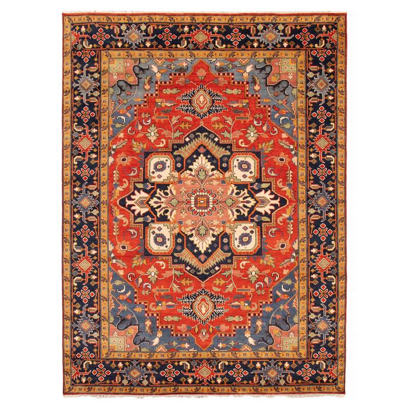 ECARPETGALLERY Hand-knotted Serapi Heritage Red Wool Rug - 8'11 x 11'11 - Light Red - 8'11 x 11'11