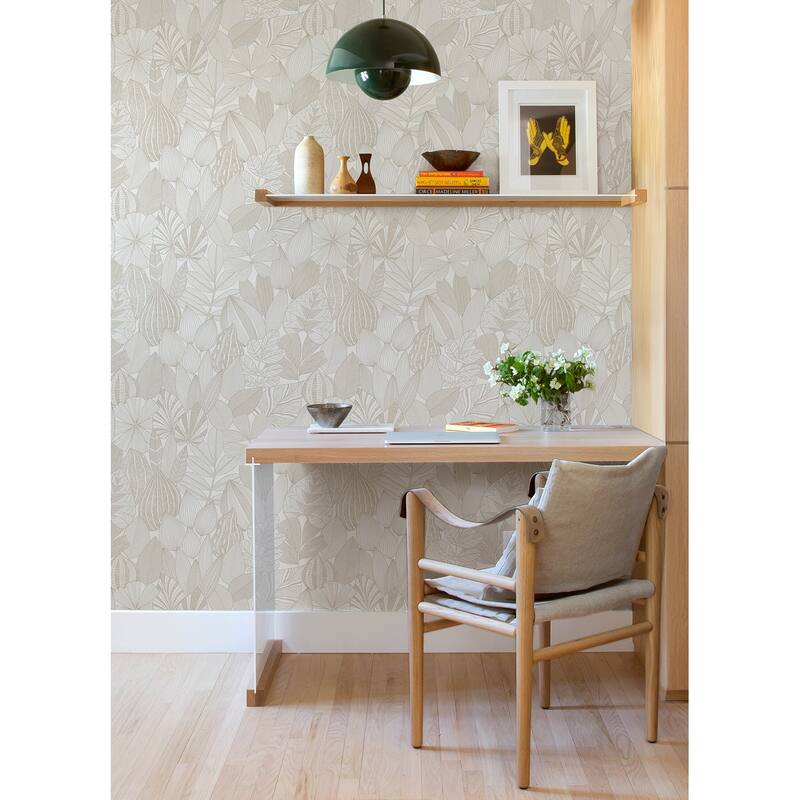 A-Street Prints Mathias Taupe Botanical Wallpaper
