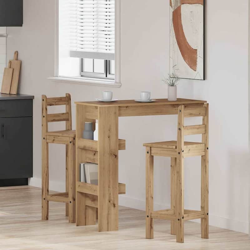 vidaXL Wall Bar Table Artisan Oak Engineered Wood Medium Wall Bar Table - 17.7 x 40.2 x 40.7