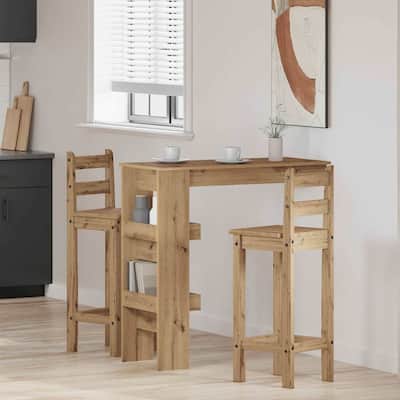vidaXL Wall Bar Table Artisan Oak Engineered Wood Medium Wall Bar Table - 17.7 x 40.2 x 40.7