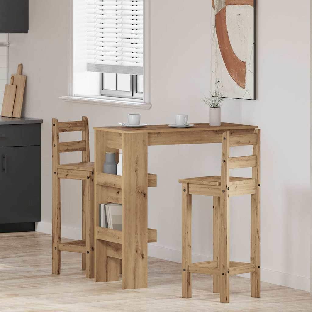 vidaXL Wall Bar Table Artisan Oak Engineered Wood Medium Wall Bar Table - 17.7 x 40.2 x 40.7