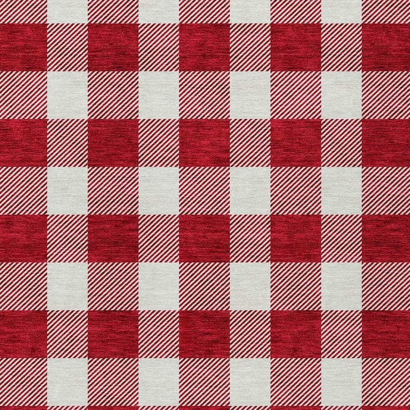 HomeRoots Plaid Transitional Rectangle Outdoor Rug
