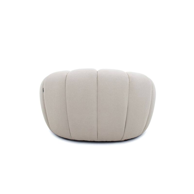 Divani Casa Yolonda Modern Curved Beige Fabric Chair