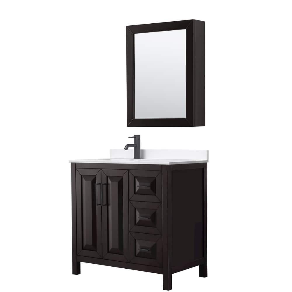 Wyndham Collection WCV252536S-QTZ-UNSMED Daria 36" Free Standing