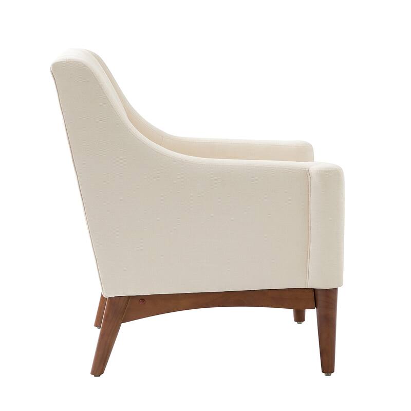 Francis Mid-century Modern Upholstered Armchair with Sloped Arms and Solid Wood Legs by HULALA HOME