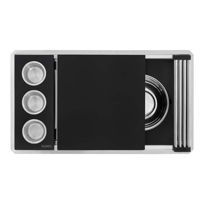 Ruvati 33-inch Workstation Two-Tiered Ledge Kitchen Sink Undermount 16 Gauge Stainless Steel - RVH8224 - 33.5 x 19