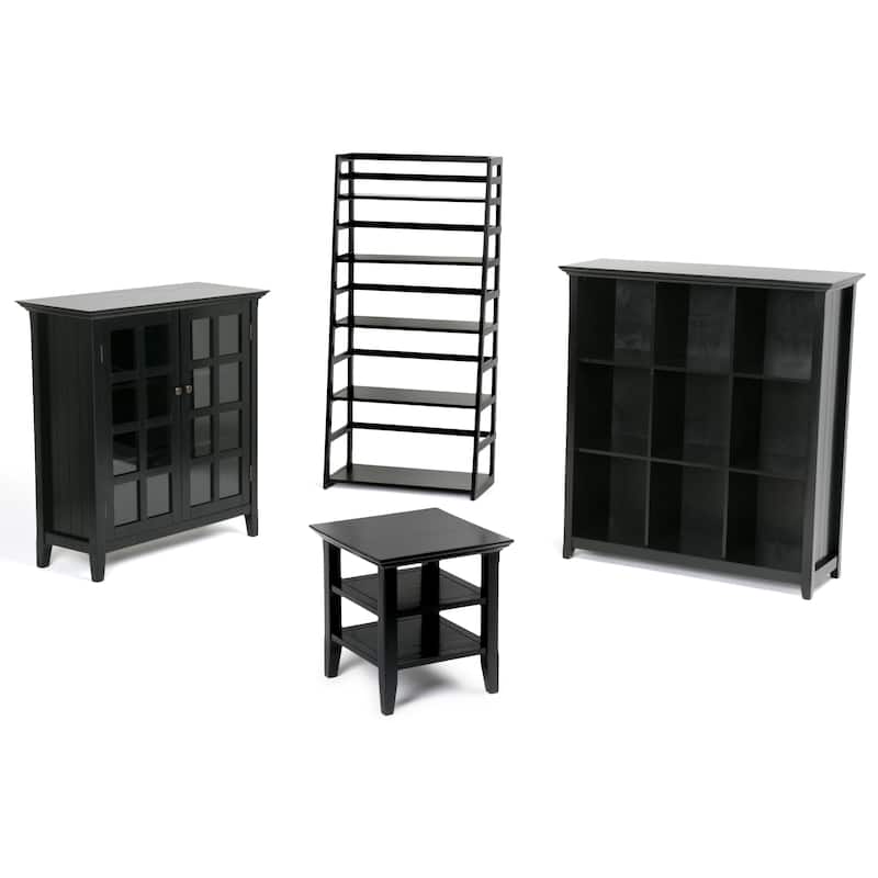 WYNDENHALL Normandy SOLID WOOD 63 inch x 30 inch Transitional Ladder Shelf Bookcase - 30"w x 15.9"d x 63"h