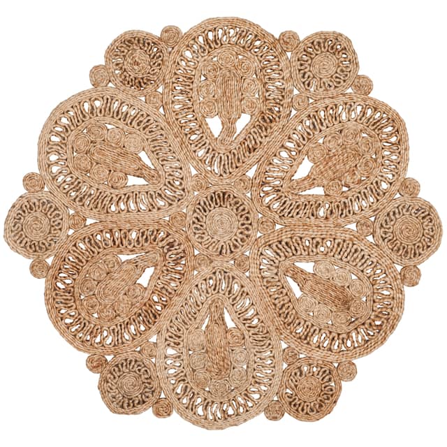 SAFAVIEH Handmade Natural Fiber Ljiljanka Floral Jute Rug