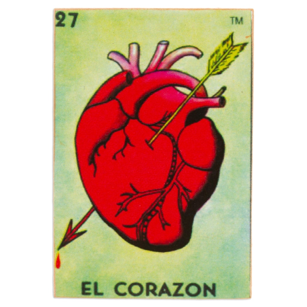 Novica Handmade Folk Heart Decoupage Wood Magnet