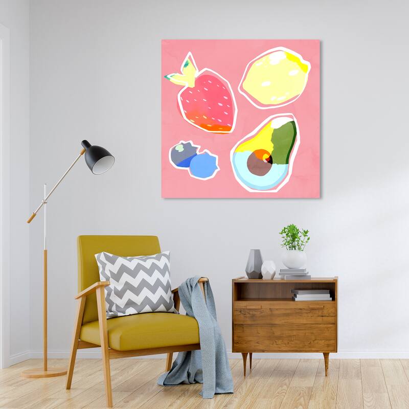 Wynwood Studio Canvas Food and Cuisine Fruit Shake Pink and Scandinavian Wall Art Canvas Print - 30 x 30