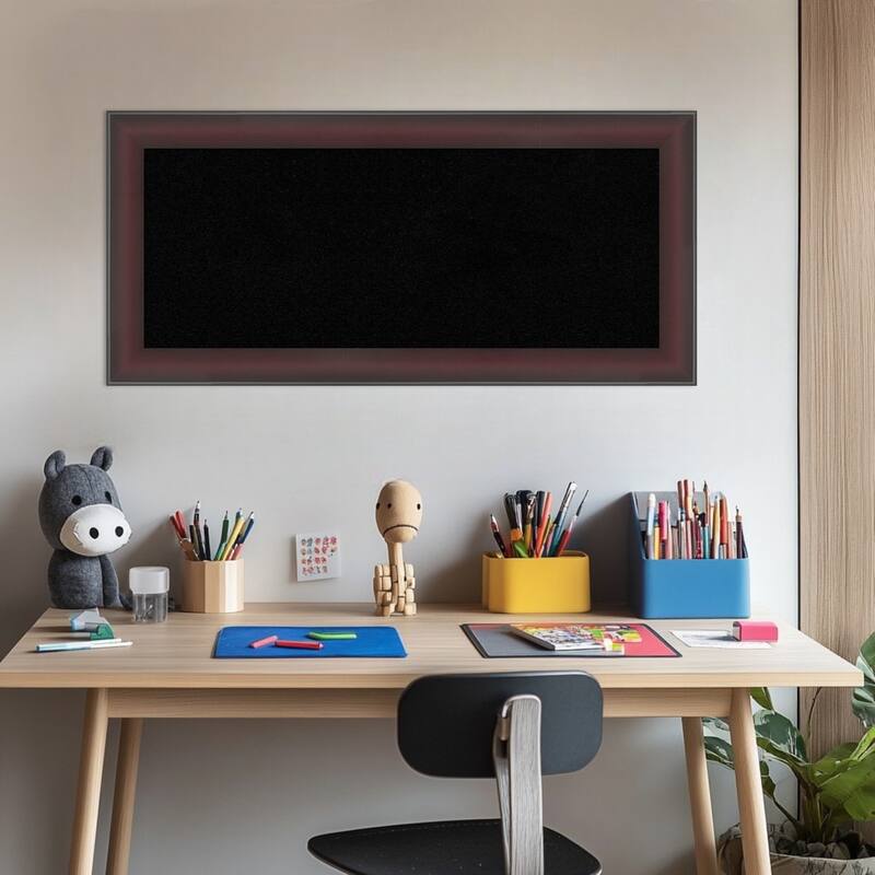 Grand Cherry Narrow Framed Cork Board - Bulletin Board, Organization Board, Pin Board