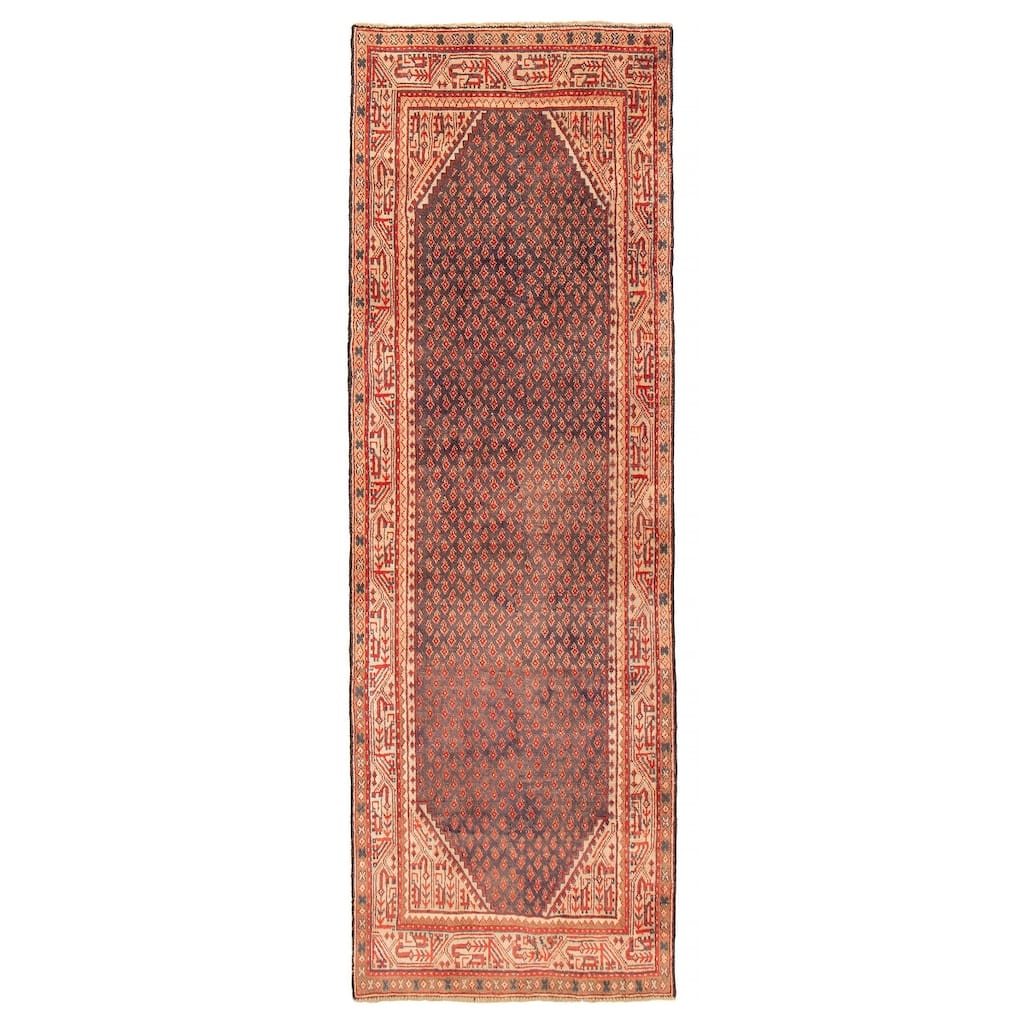 ECARPETGALLERY Hand-knotted Andelz Navy Wool Rug - 3'2 x 9'3