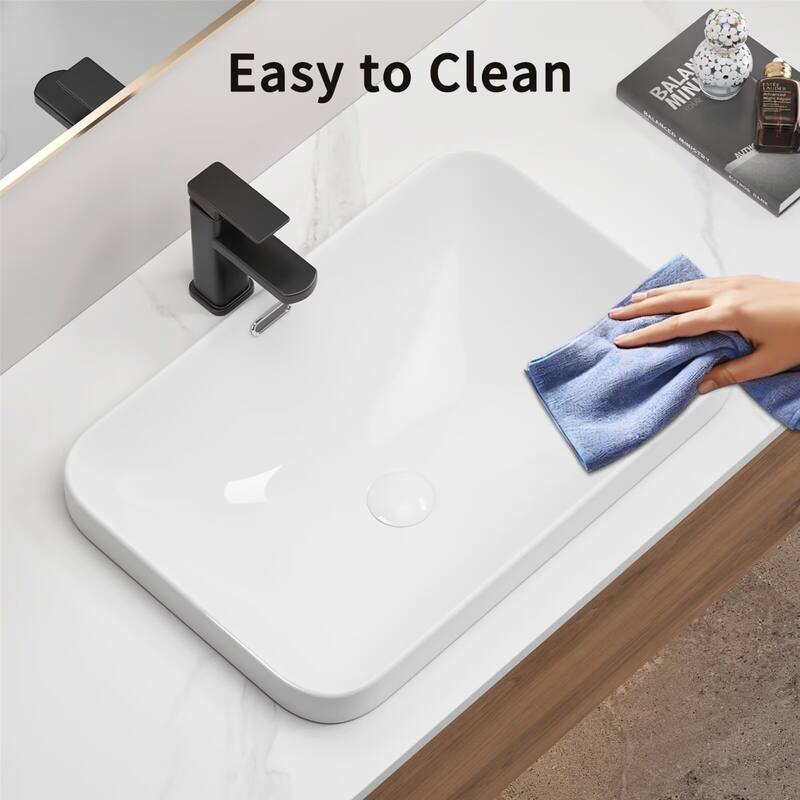 Ceramic Undermount Bathroom Sink White Porcelain Vessel Basin