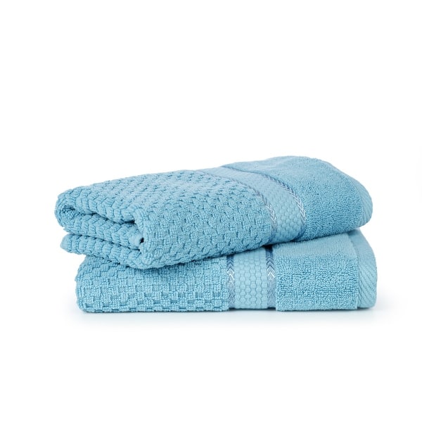 Hand Towel Popcorn Textured- Quick Drying 18 X 28 Inch by Ample Decor - Sky Blue - 4-Piece
