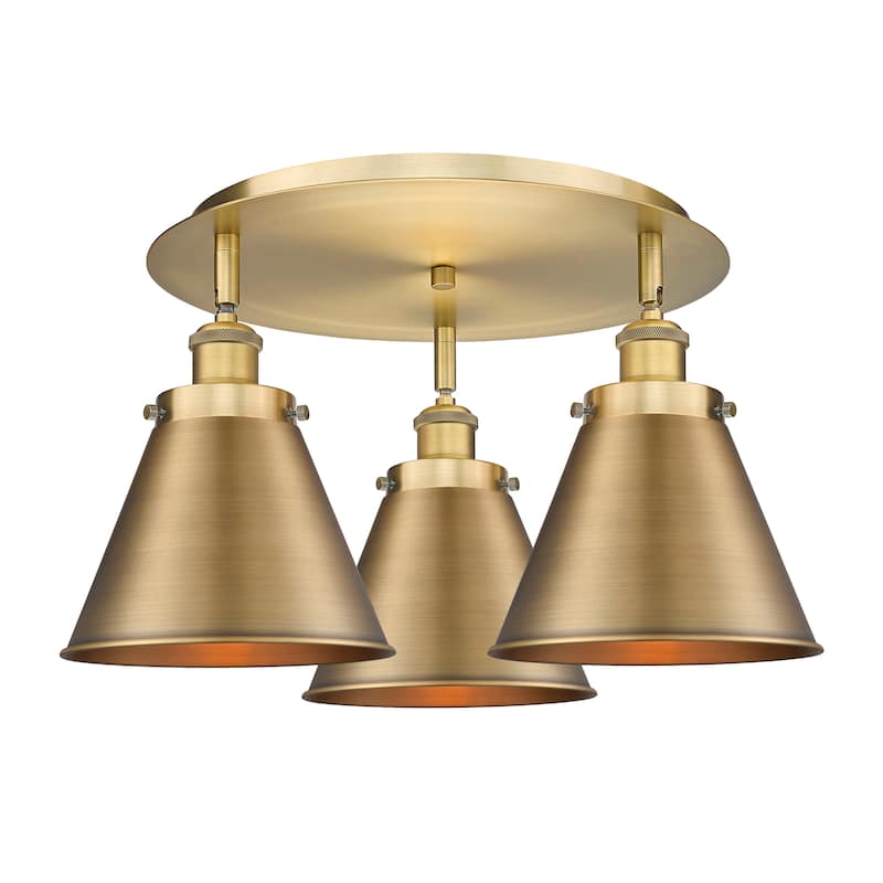 Innovations Lighting Ballston Urban - 3 Light 20" Flush Mount - Brushed Brass
