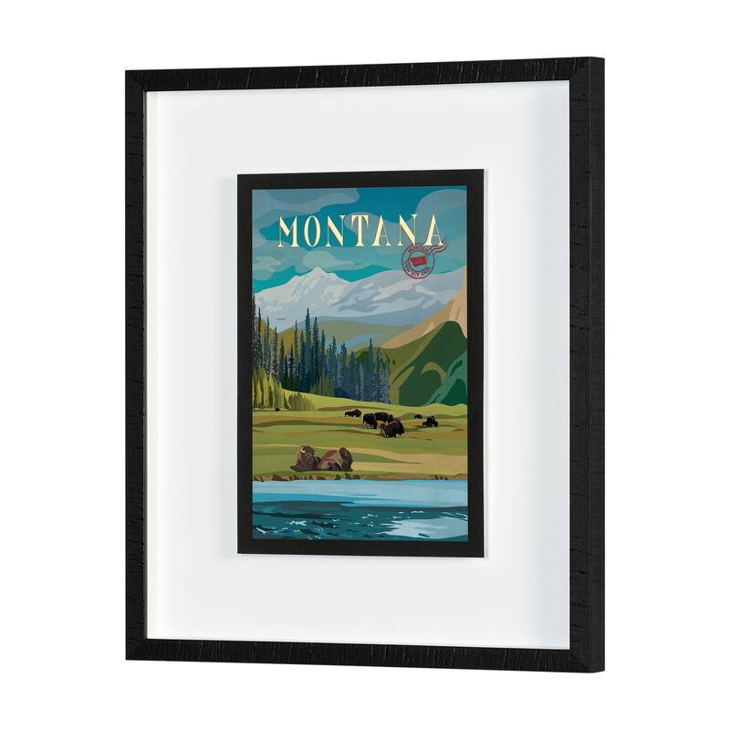 Montana Go USA by Mercana Studio a Hand Embellished Framed Art Print Series