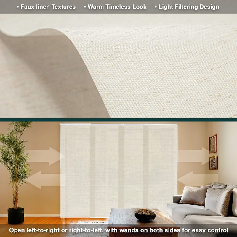 CHICOLOGY Adjustable Sliding Panels, 4-Rail Track, Light Filtering