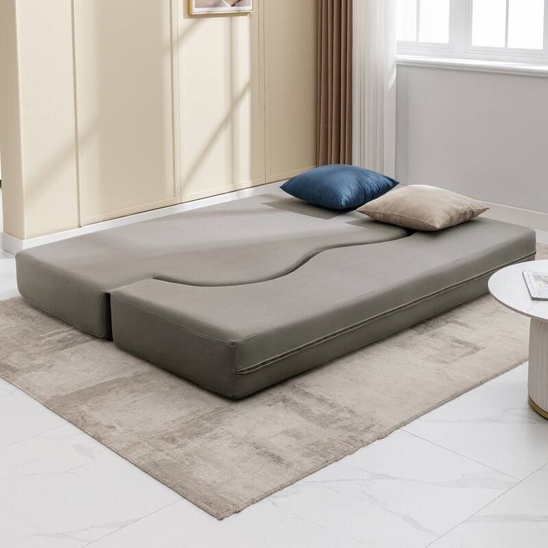 Mixoy Convertible Futon Sofa Bed, Foldable, Foam Folding Mattress Sleeper, Cloth Fabrics Floor Couch Lounge Sleeper Bed