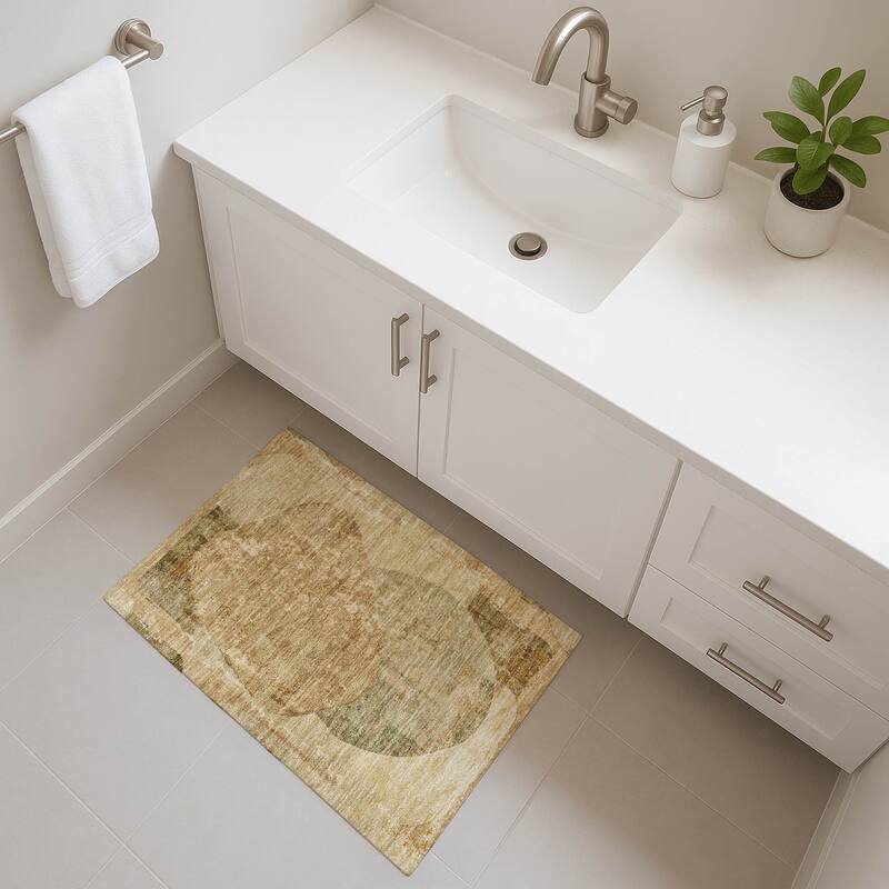 Premium Washable Super Soft Abstract Modern Mayfield Rug - Brown - 1'8" x 2'6"