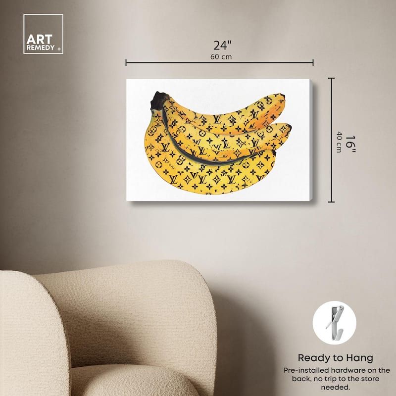 Fashion Bananas Canvas by Art Remedy, Gallery Wrapped