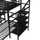 preview thumbnail 12 of 10, Twin XL over Twin & Twin Bunk Bed Metal Triple Bunk Bed with Foldable Desk, Storage Stairs Shelves and Safety Guardrails