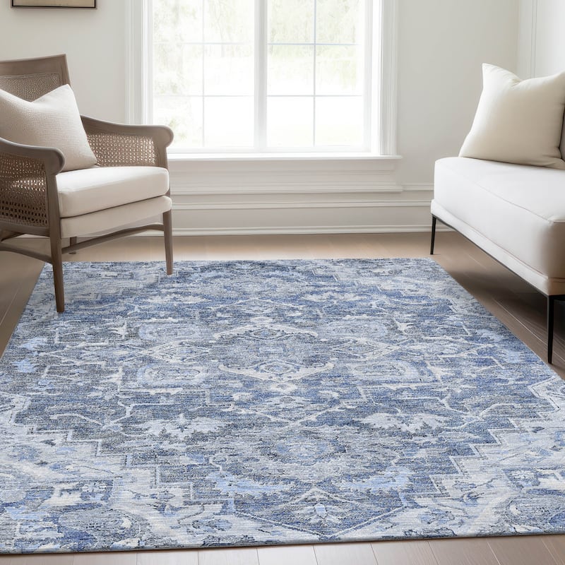 Machine Washable Indoor/ Outdoor Chantille Traditional Boho Rug