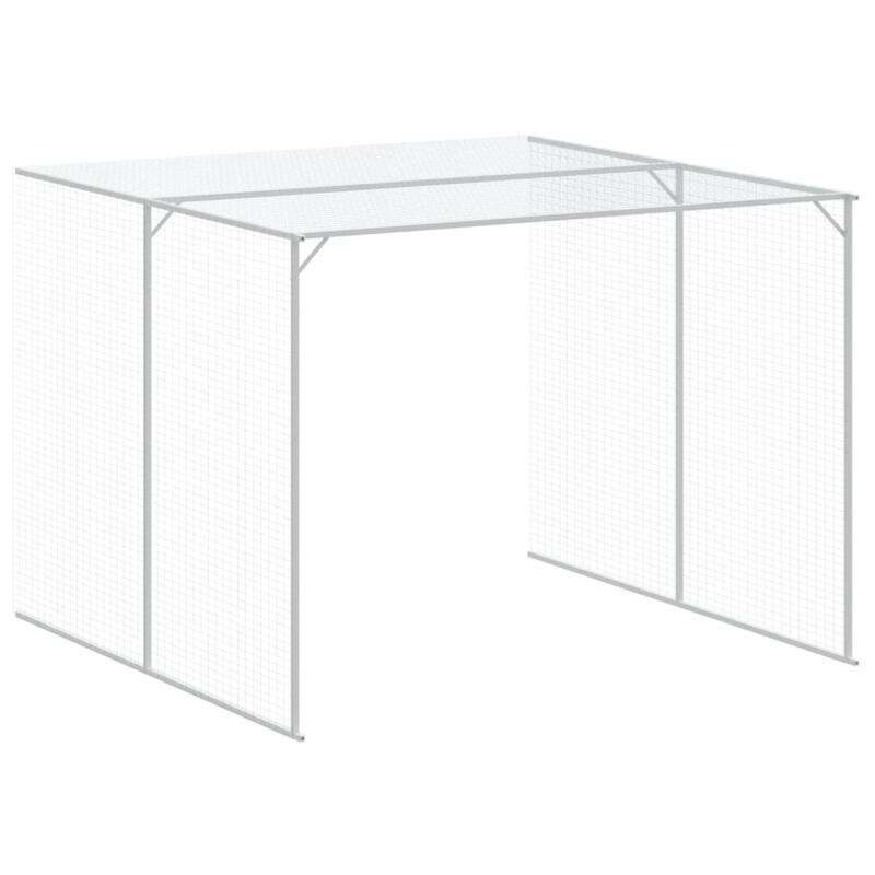vidaXL Dog House with Run Light Gray/Anthracite multisize Galvanized Steel