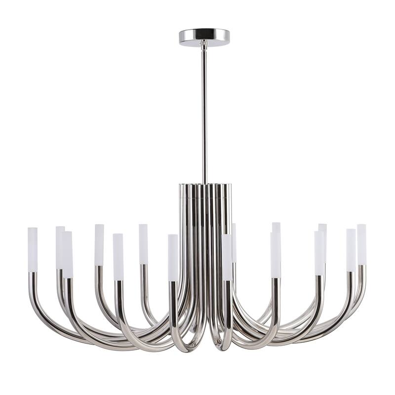 SAFAVIEH Couture Evonne 12-Light Adjustable Chandelier with LED Bulbs - 50"W x 22"D x 62"H