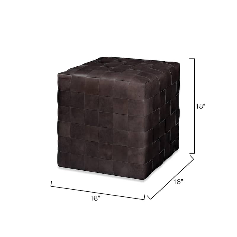 Jamie Young Woven Leather Ottoman