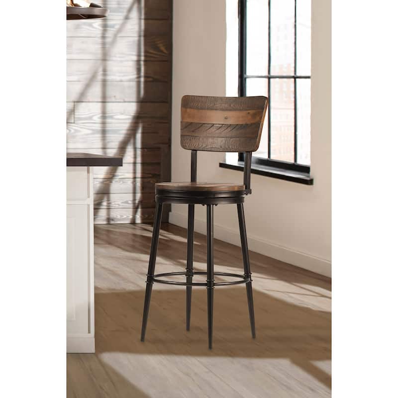 Hillsdale Jennings Wood and Metal Swivel Stool