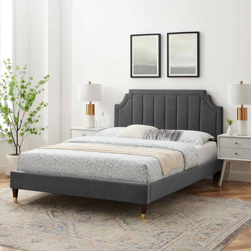 Sienna Performance Velvet Full Platform Bed