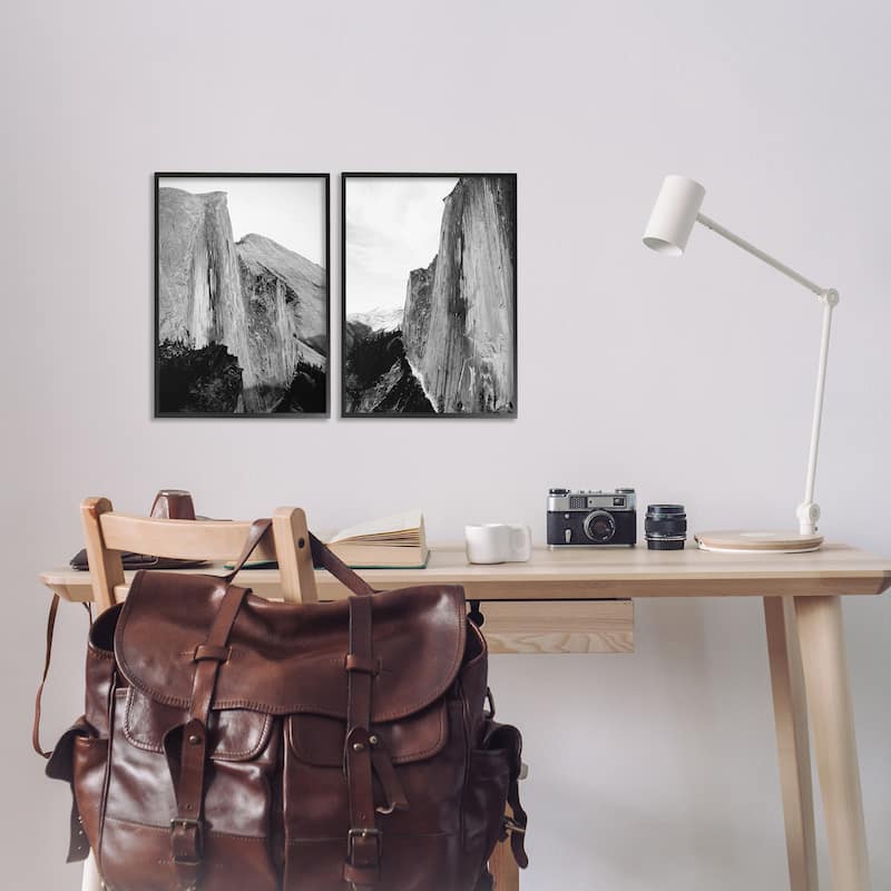 Stupell Monochrome Yosemite Cliffs Framed Giclee Art Design By Gemma Bardot (Set of 2)