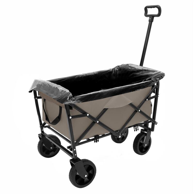 Multi-Use Foldable Wagon with 3 Liner Bags - Heavy Duty Utility Cart