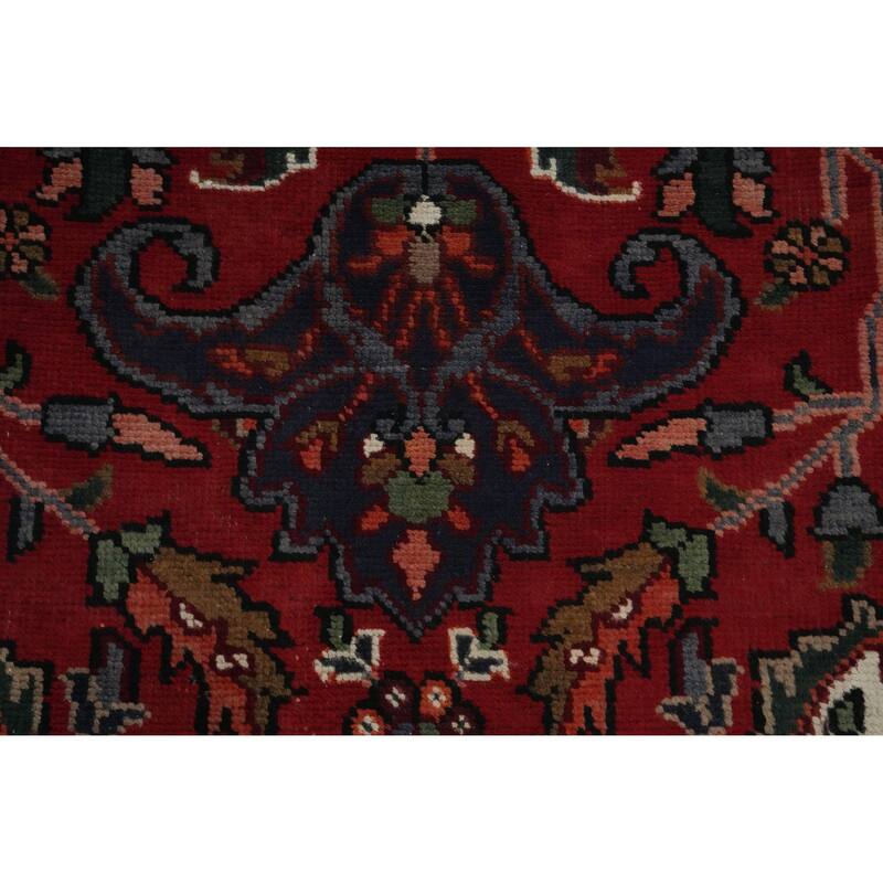 Hand Knotted Oriental 100% Wool Carpet Traditional Floral Red Heriz Area Rug - 12' 8'' X 9' 5''