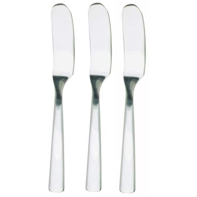 Norpro My Favorite Stainless Steel Spreader Knife - Great for Butter, Cheese and more - Silver - 3-pack