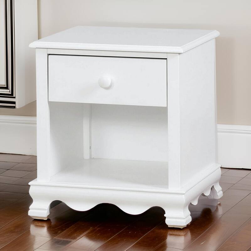 White 1 Drawer 19 in. W Nightstand with Sturdy Hardware and Ample Storage