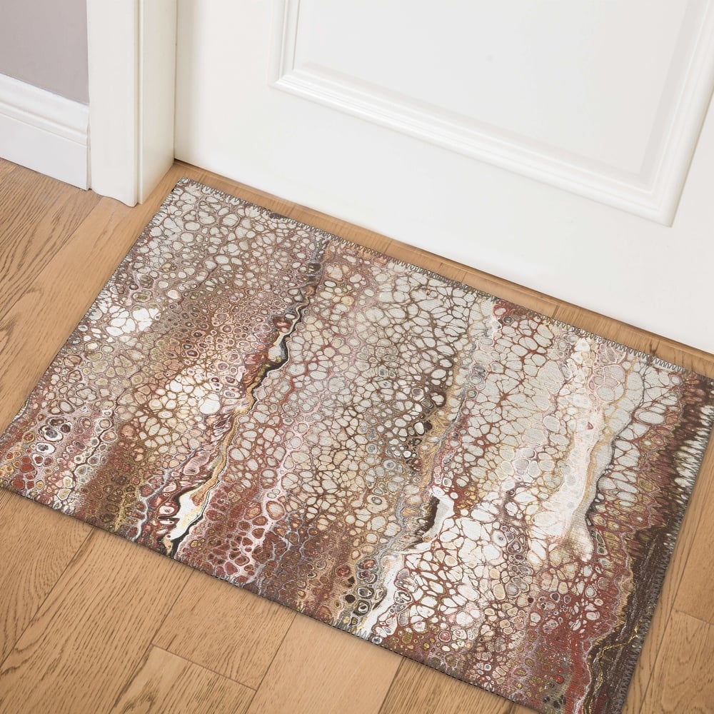 Indoor/ Outdoor Addison Karina Abstract Area Washable Rug