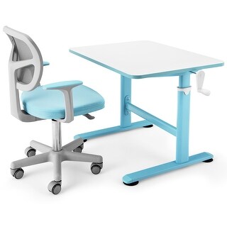 Costway Height Adjustable School Table and Desk Chair Set for Kids - See Details