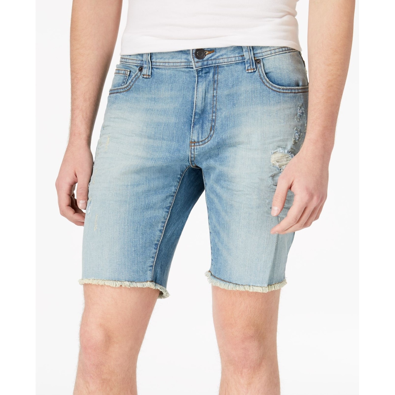 mens frayed jean shorts