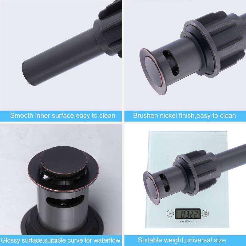 WOWOW 2-Piece Economical Easy Clean Pop Up Drain With Overflow