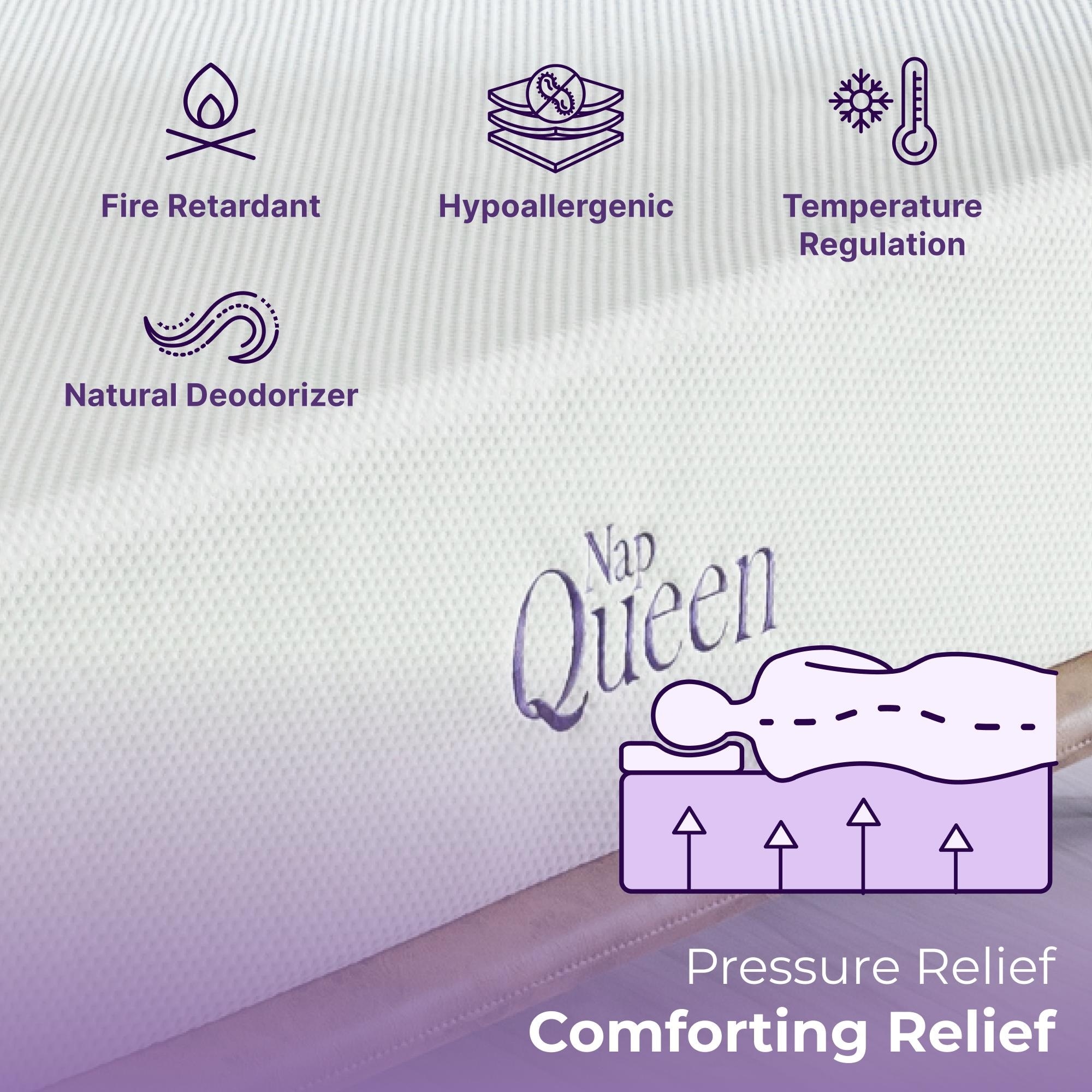 NapQueen 12-Inch Bamboo Charcoal Memory Foam Mattress for Cool Sleep-image