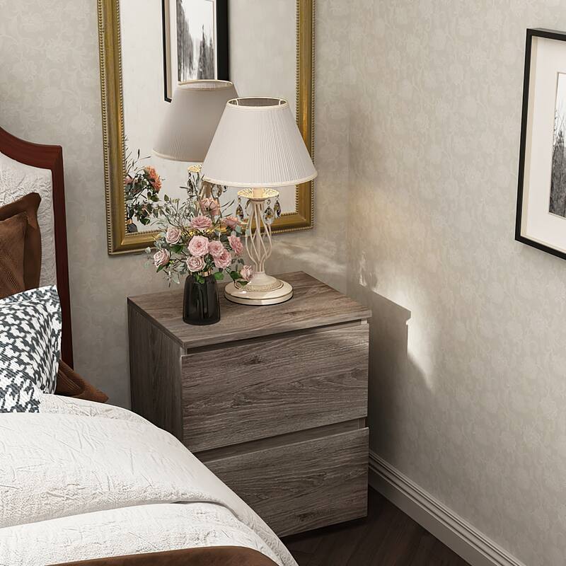 Modern 2-drawer Nightstand for Home Storage Chest End Table