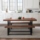 preview thumbnail 3 of 25, Middlebrook Solid Wood 3-Piece Dining Set with 60-inch Benches Mahogany