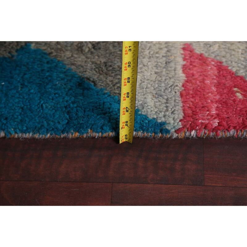 Tribal Moroccan Oriental Area Rug Wool Hand-knotted Living Room Carpet - 6'11" x 10'5"