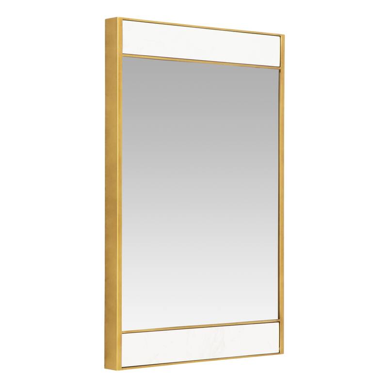 Lina Modern Wall Mirror Gold with Marble - 32"H x 21"W x 2"D