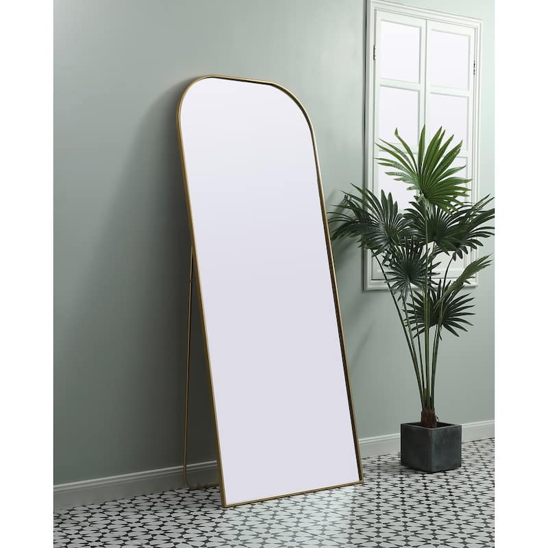 Indigo Home Metal Frame Arch Full Length Mirror 32x76 Inch