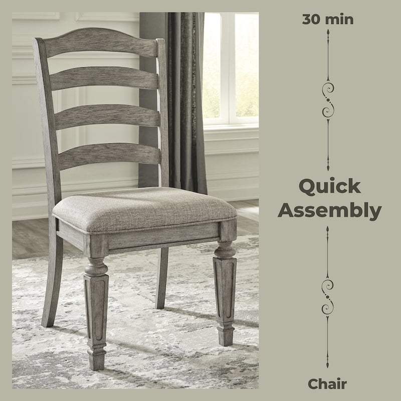 Ashley Furniture Lodenbay Antique Gray Dining Upholstered Side Chair (Set of 2) - 20"W x 25"D x 41"H
